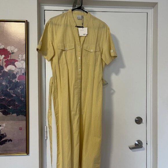 Yellow Striped Shirt Dress - Picture 4 of 6